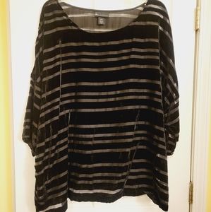 Lightweight Top with Sheer Stripes from Lane Bryant Size 26/28